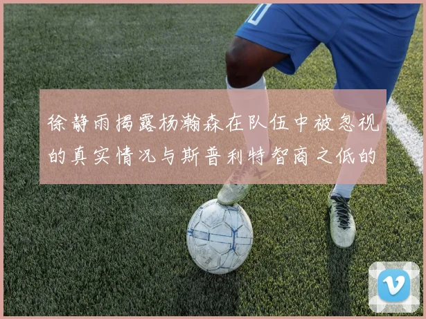 徐静雨揭露杨瀚森在队伍中被忽视的真实情况与斯普利特智商之低的尴尬真相